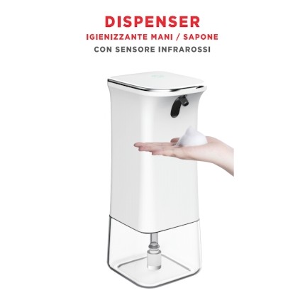 DISPENSER igienizzante mani / sapone 280ml con Sensore PIR in vendita su tonersshop.it