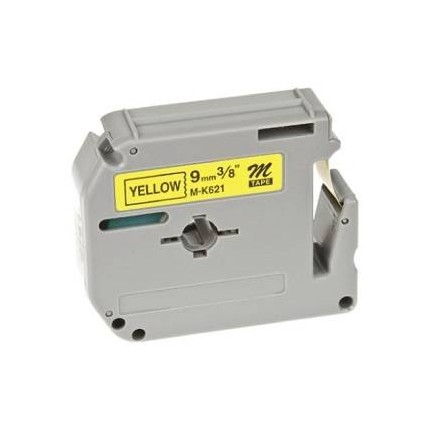 NCPF-MK621BZ Nastro Compatibile Nero Giallo Laminato 9mmX8m Per Brother P-Touch 110 P-Touch 55 P-Touch 60 P-Touch 65 in vendi...