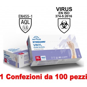 Guanti in Vinile TAGLIA XL - Confezione da 100 pz - Uso Medico senza polvere in vendita su tonersshop.it