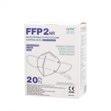 Mascherina FFP2 BIANCO - Certificata CE (Confezione 20 pz)  in vendita su tonersshop.it