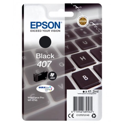 C13T07U140 Cartuccia 407 Nero Epson Workforce Pro WF-4745DTWF in vendita su tonersshop.it