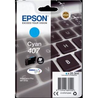 C13T07U240 Cartuccia 407 Ciano Epson Workforce Pro WF-4745DTWF in vendita su tonersshop.it