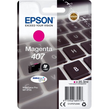 C13T07U340 Cartuccia 407 Magenta Epson Workforce Pro WF-4745DTWF in vendita su tonersshop.it