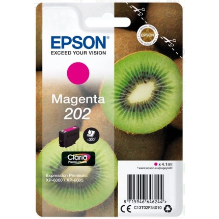 C13T02F34010 Cartuccia Epson 202 Magenta Originale per Expression Premium XP-6000 XP-6005 XP-6100 XP-6105 in vendita su toner...