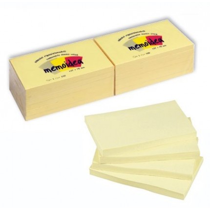 Foglietti MEMOIDEA 127x75 mm giallo pastello - 12 blocchetti in vendita su tonersshop.it