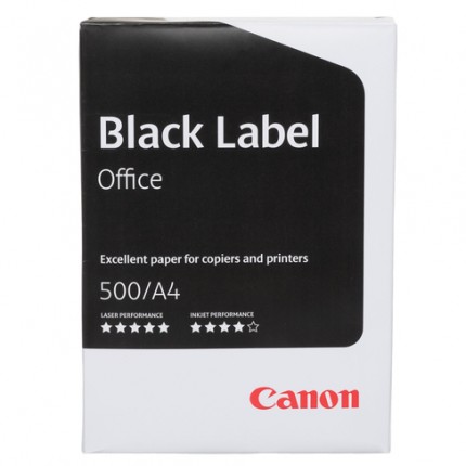 Carta A4 80 grammi, risma da 500 fogli - Canon Black Label Office in vendita su tonersshop.it