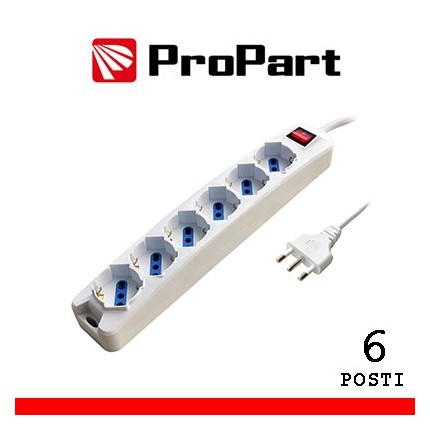 Multipresa 6pos bipasso/schuko spina16A +inter 3m in vendita su tonersshop.it