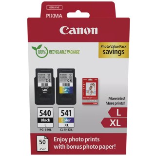 Multipack originale Canon B/C/M/Y (PG-540L x1+CL-541XL x1) +Carta Foto (50 fogli 10x15 cm) in vendita su tonersshop.it