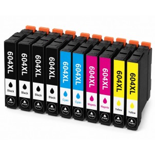 T604 KIT 10 Cartucce Multipack Compatibili con Epson Epson WorkForce WF-2910DWF/WF-2930DWF/WF-2935DWF/WF-2950DWF Epson XP-220...